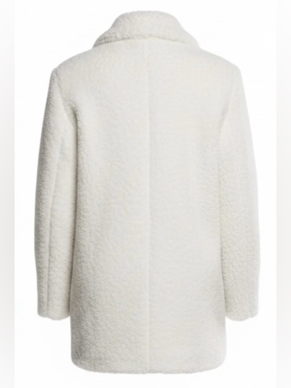 Alice + Olivia Ivory Faux Fur Teddy Coat Shawl Collar Size M - Picture 5 of 9